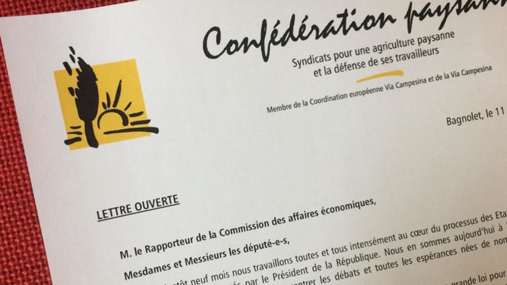 « Sans une implication forte de l’État dans le partage de la valeur, les bonnes résolutions affichées par la distribution et la transformation ne suffiront pas à atteindre les objectifs initiaux fixés par E. Macron », écrit Laurent Pinatel, porte-parole de la Confédération paysanne. © A. Cardinaux